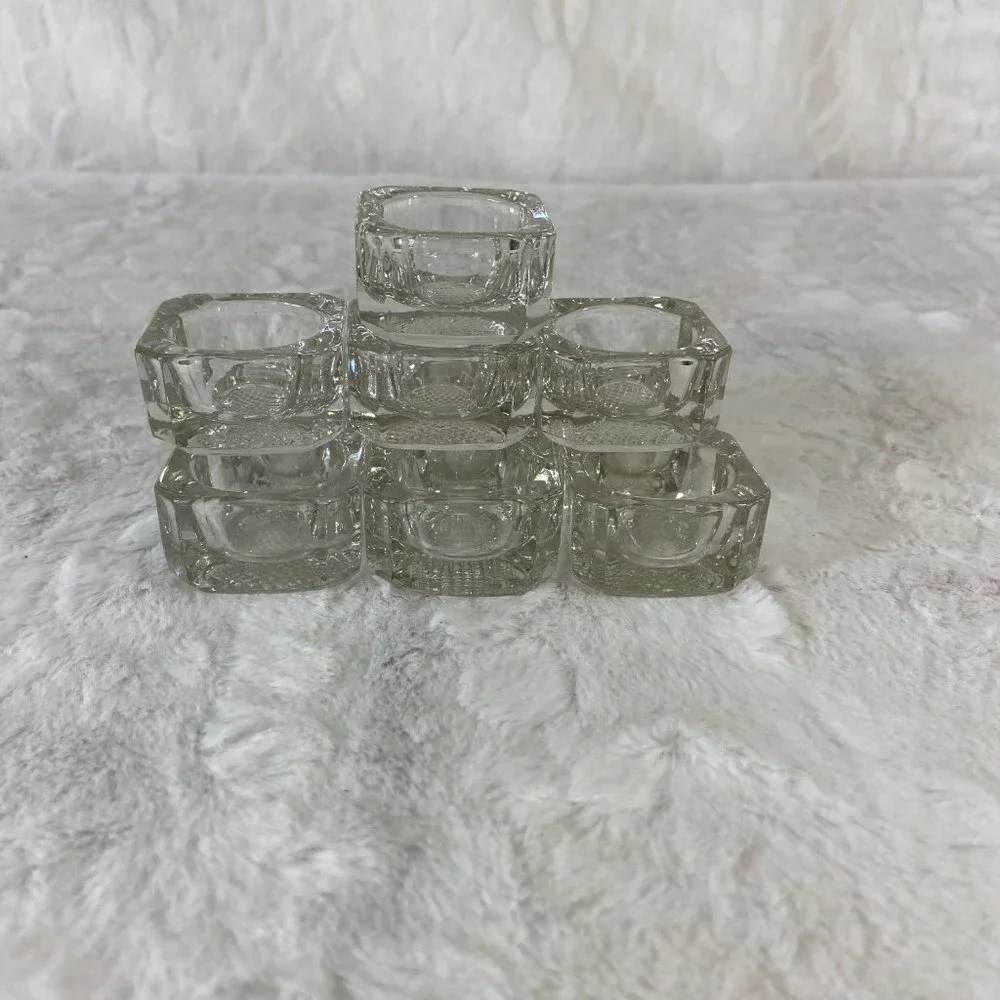 Antique Salt Cellars Salt Dips glass clear crystal open faced . 10 Total - Picture 9 of 11